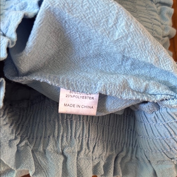 Light Blue Ruffled Skirt Skort Pull On Elastic Waist Women's M - Picture 5 of 5